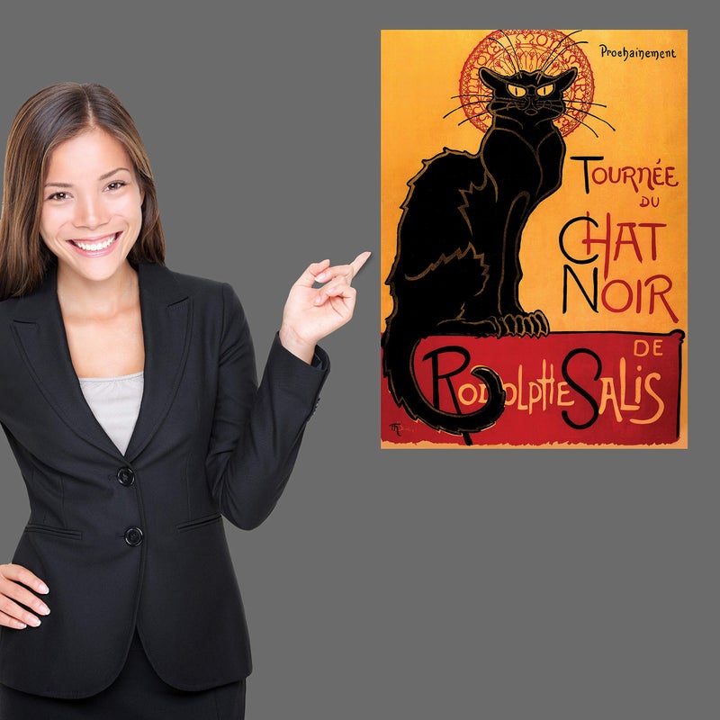 Palace Learning TournÃ©e du Chat Noir by Theophile Alexandre Steinlen - 1896 - The Black Cat - Vintage Poster Print (LAMINATED, 18" x 24") - Image 5